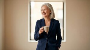 Businesswoman mit Tasse